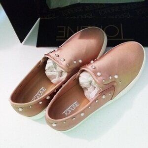 NIB Pearls & Crystals - Topline Casual Studded Slip On Sneakers TRISH 8 MSRP $45